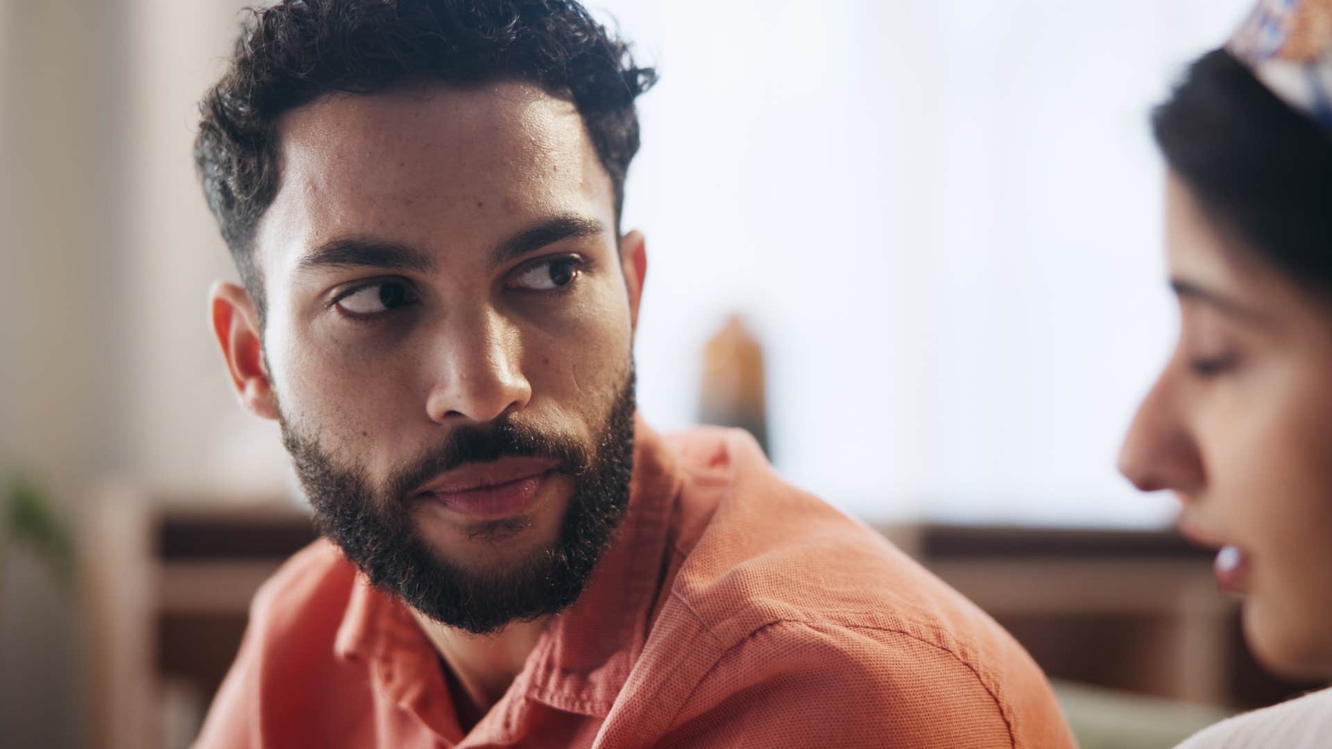 emotionally checked out man telling wife i'm just tired