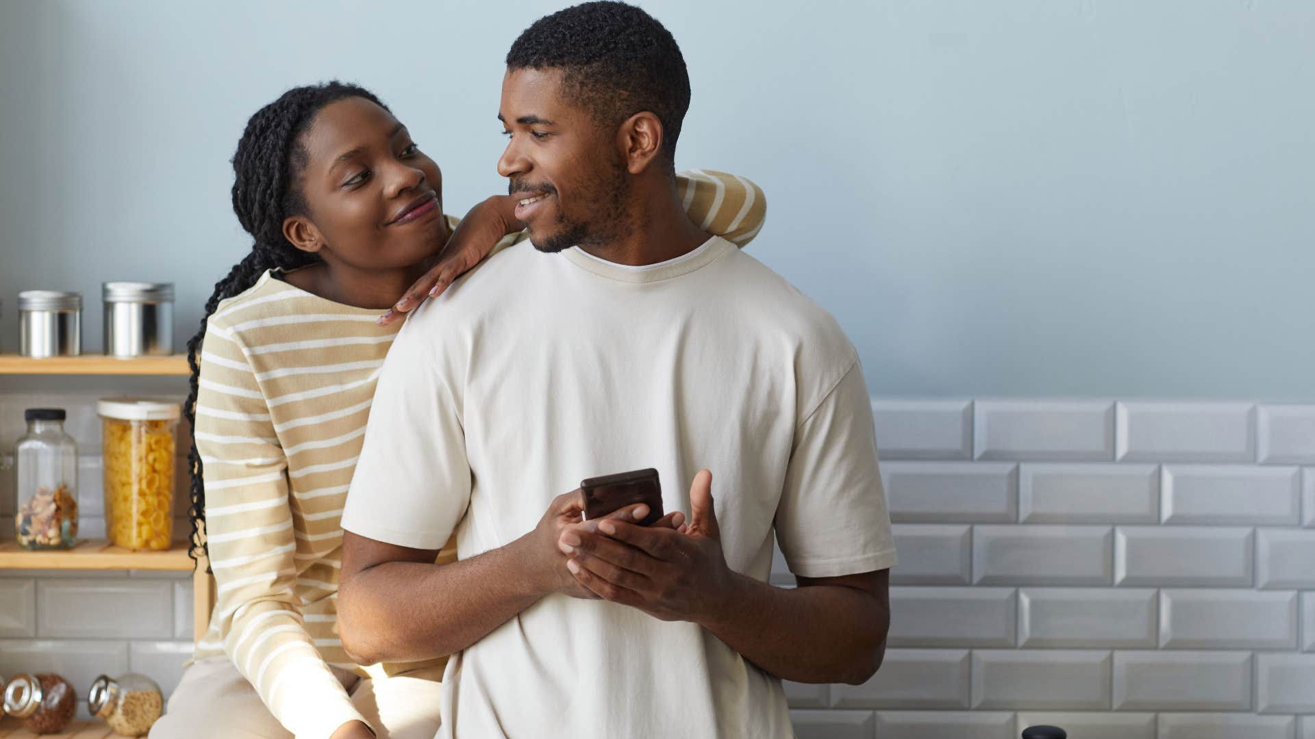 Man saying "you were right" to his wife.