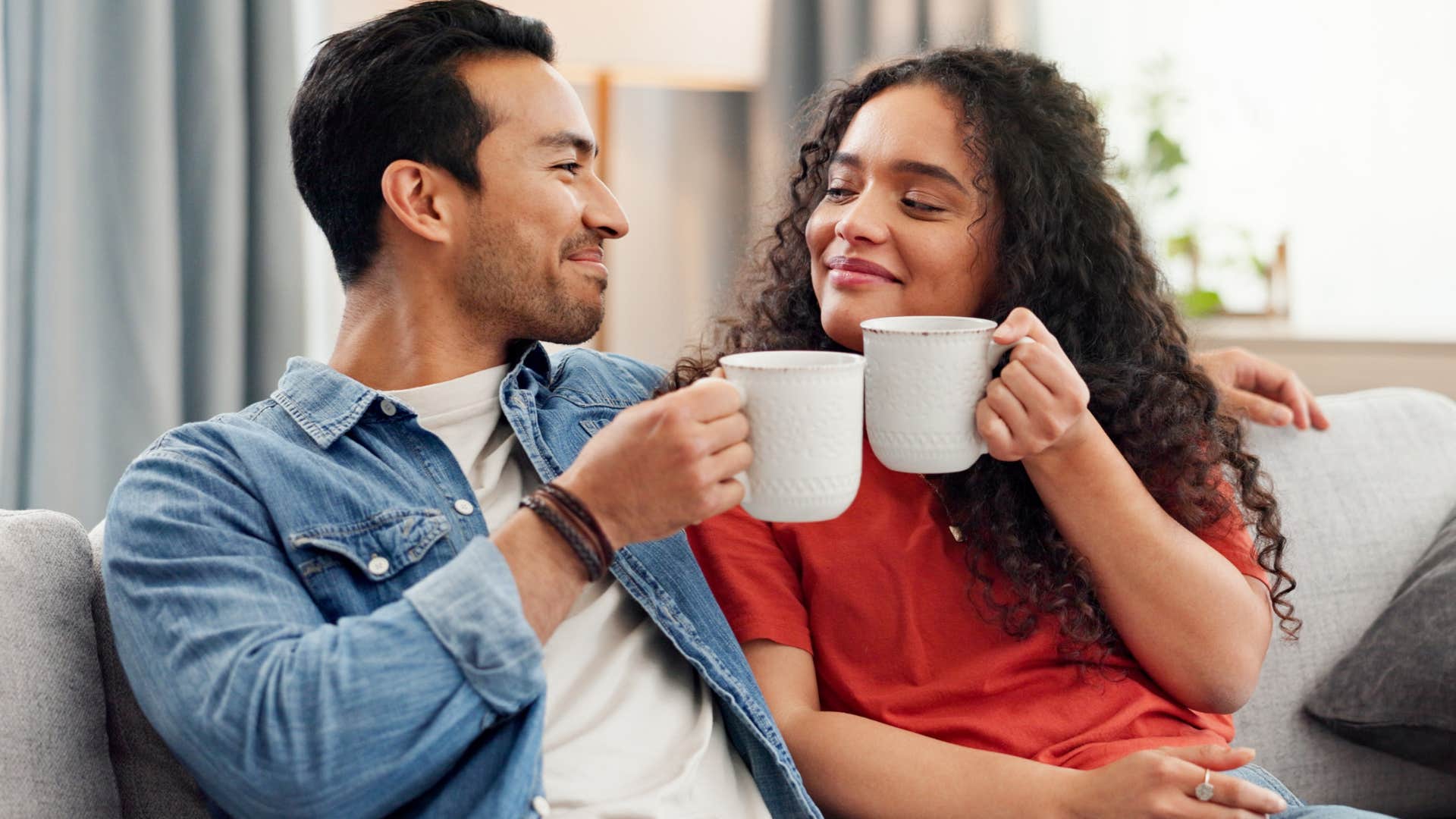 Man saying "you're the best" to his wife.