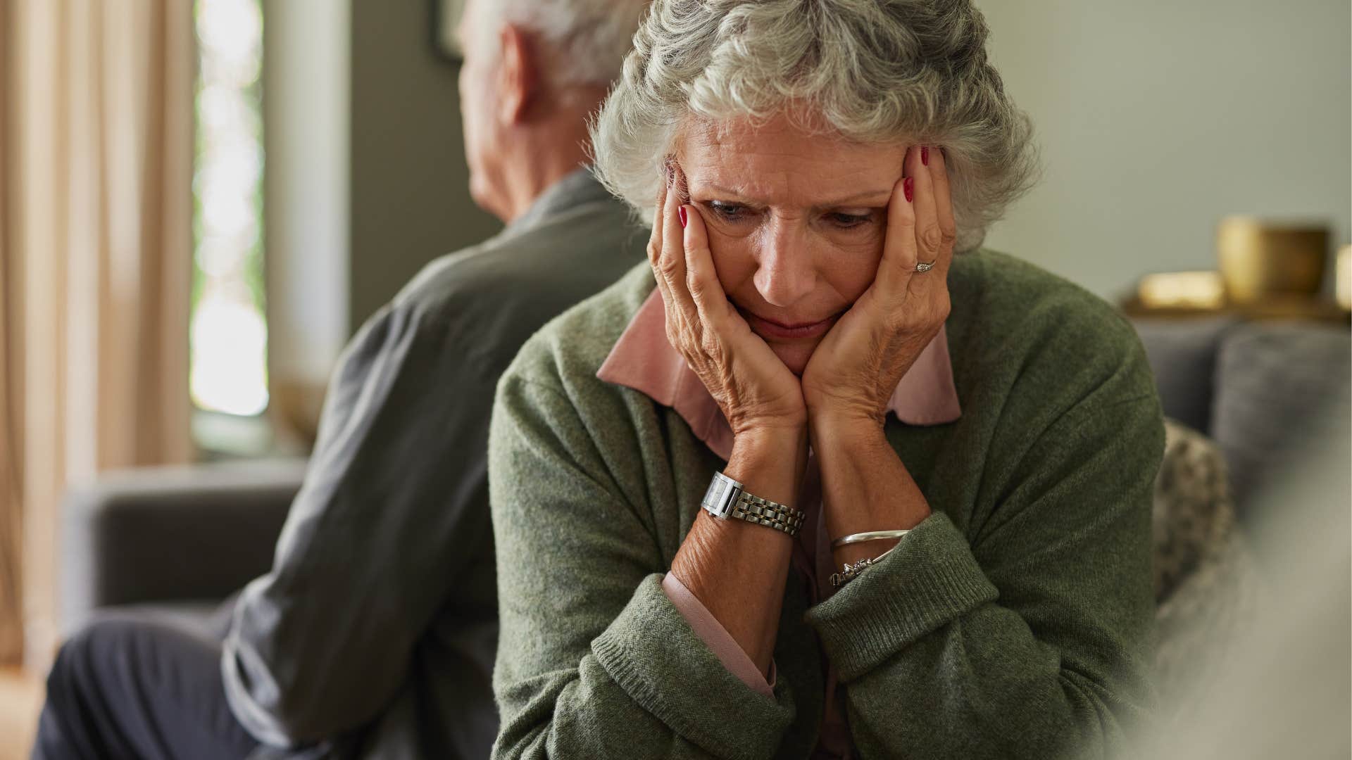upset woman avoiding planning for future with husband