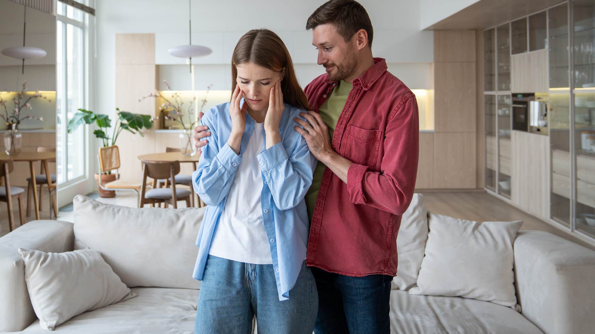 husband offering wife support