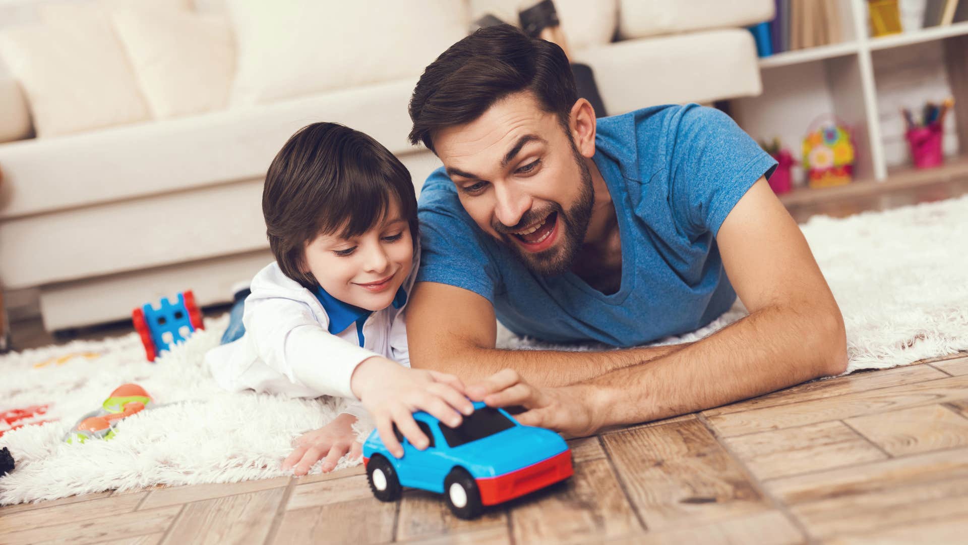 man spending quality time with child