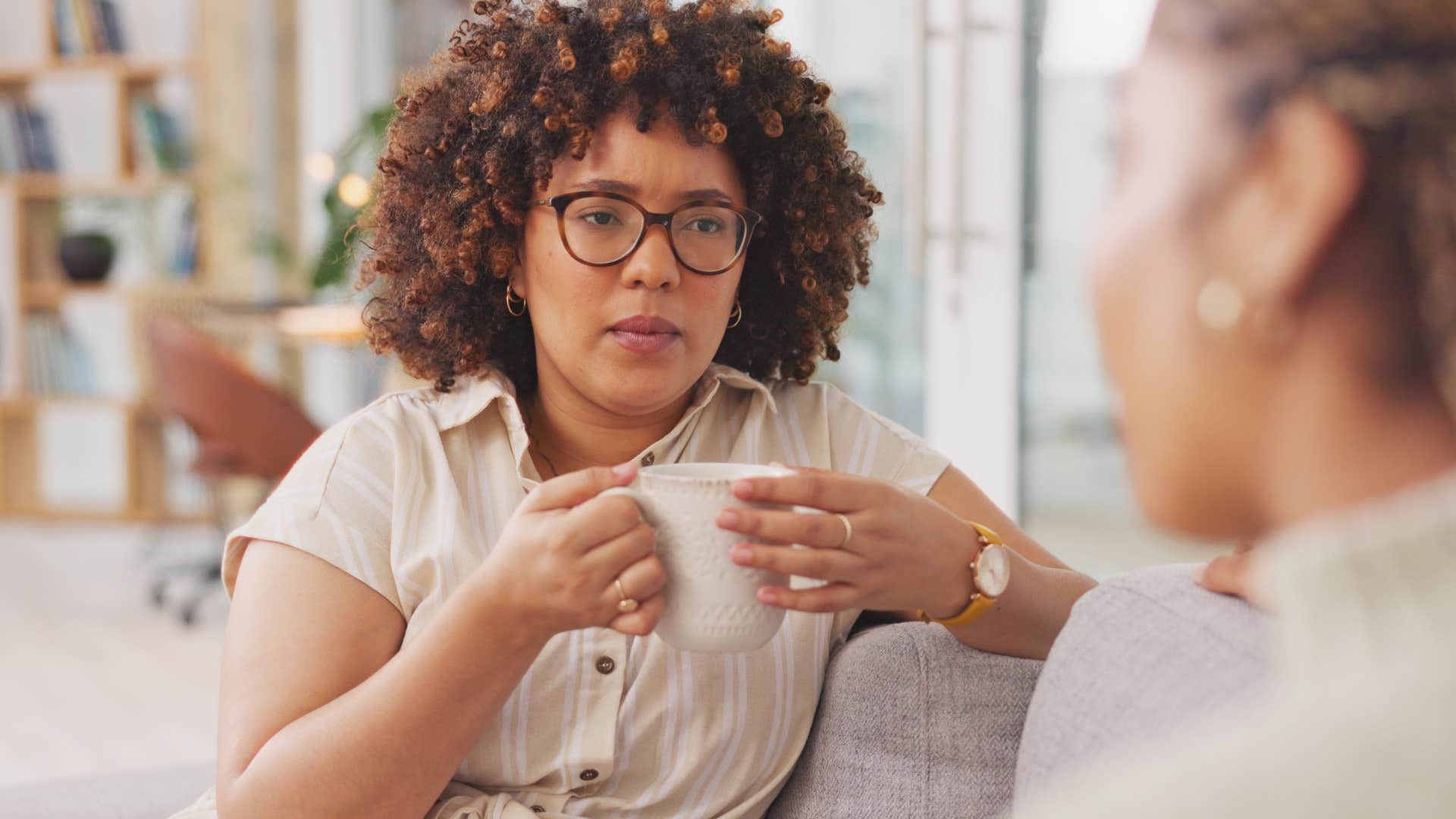 cruel woman saying you'd never understand to her friend