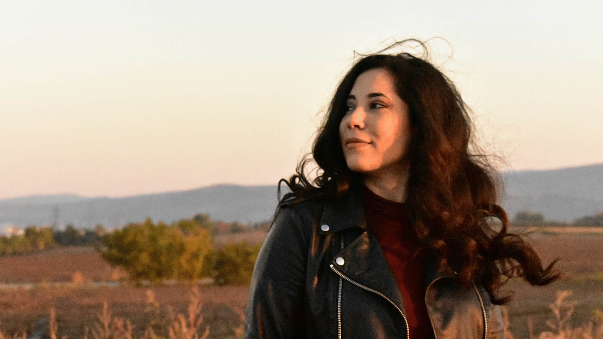 woman who is secretly embarrassed about her life saying she doesn't care