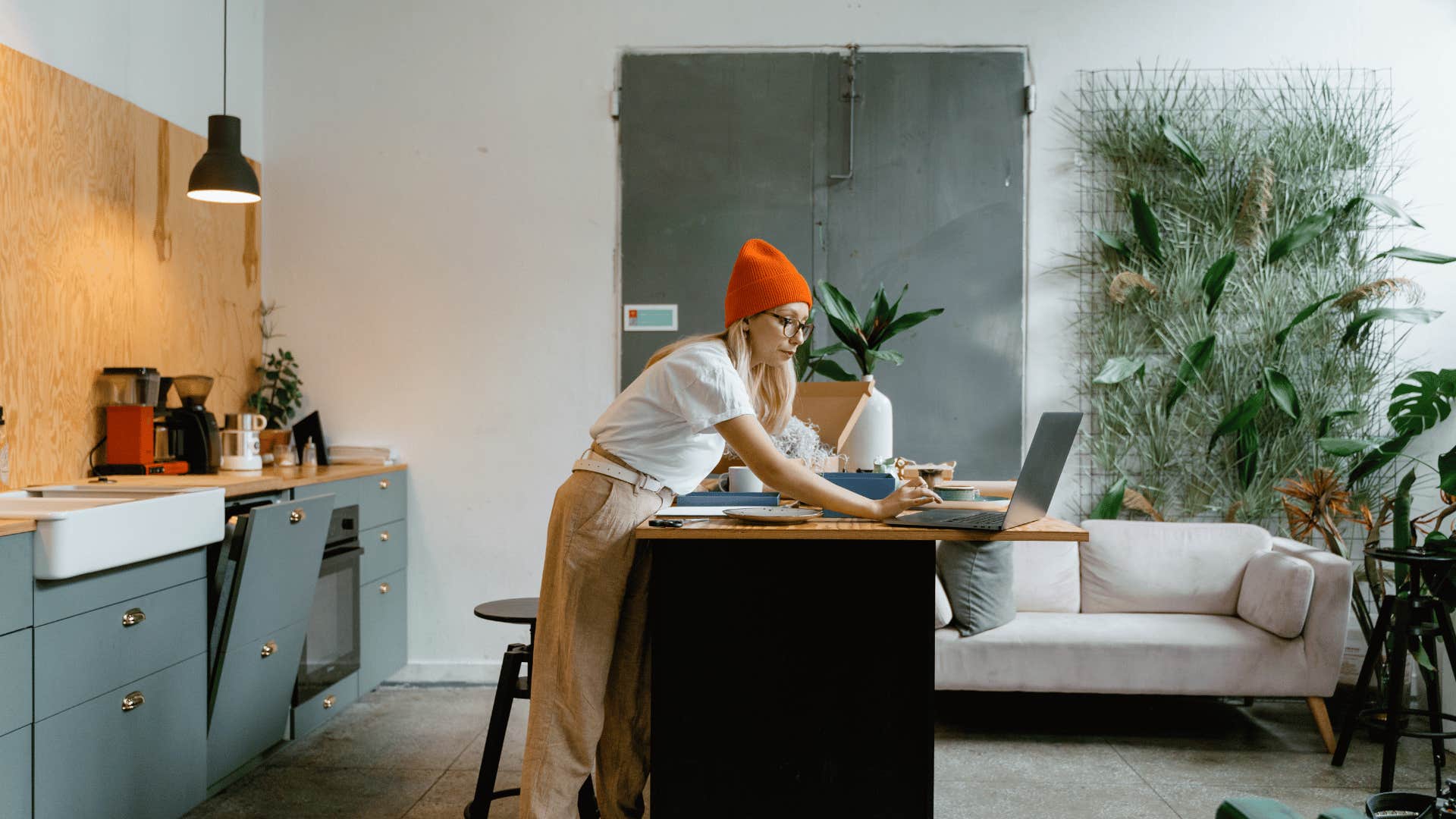 woman who is secretly embarrassed about her life saying she's just been busy