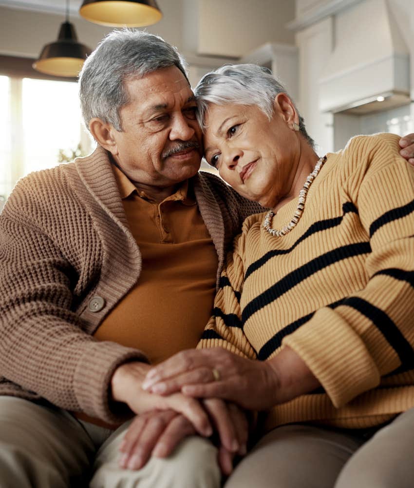 Loving couple embrace showing relationship starts healing