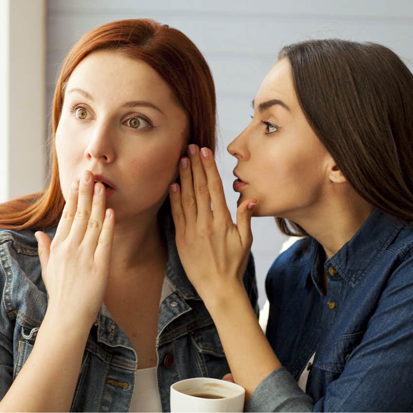 women talking poorly behind their partners' backs