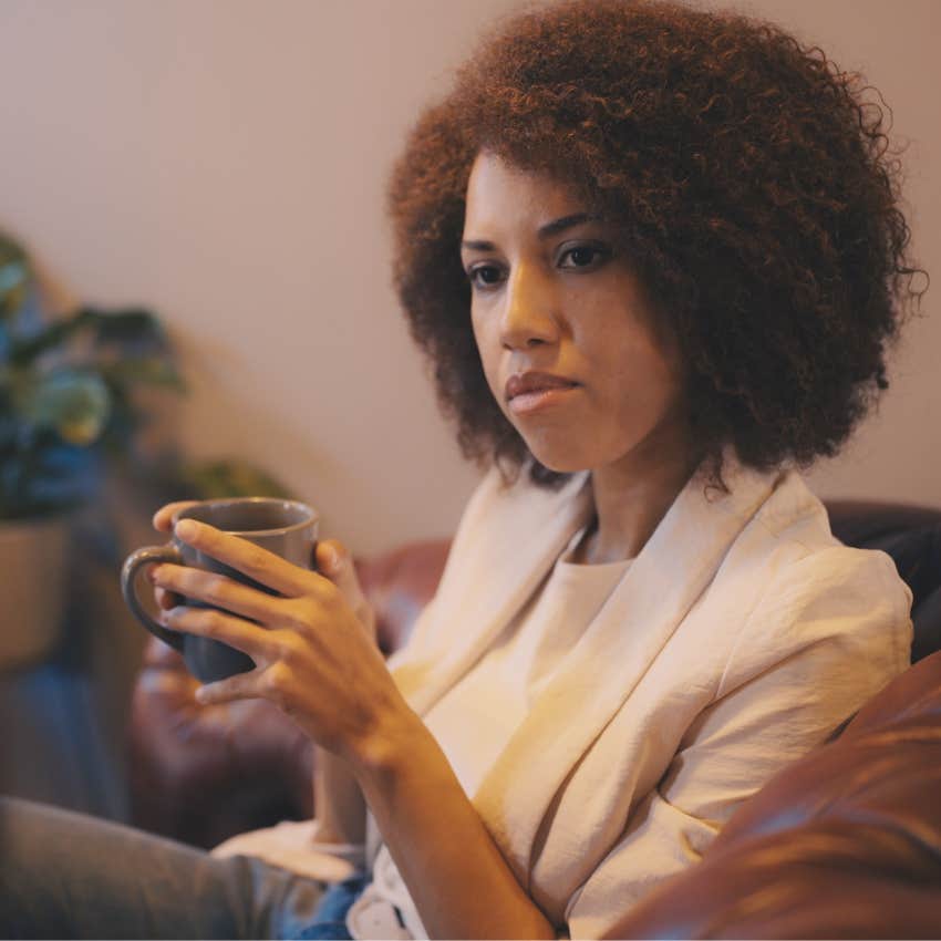 Woman who leans into hard conversations at home.