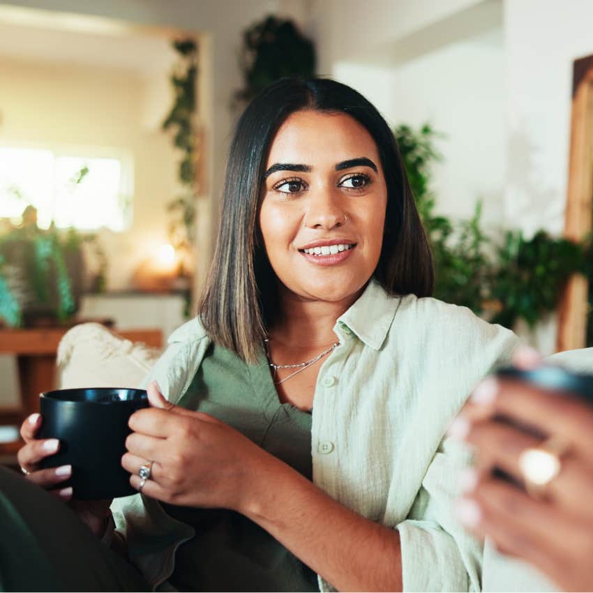 smiling woman who keeps her commitments and promises