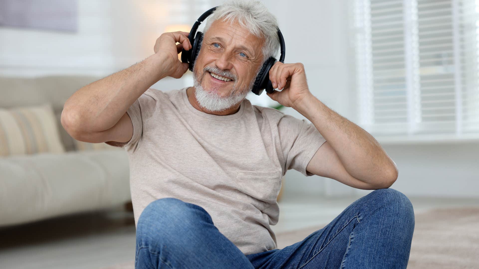 man listening to music