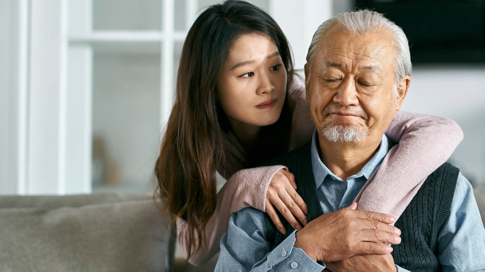 older father making space for sentimental conversations with his adult daughter