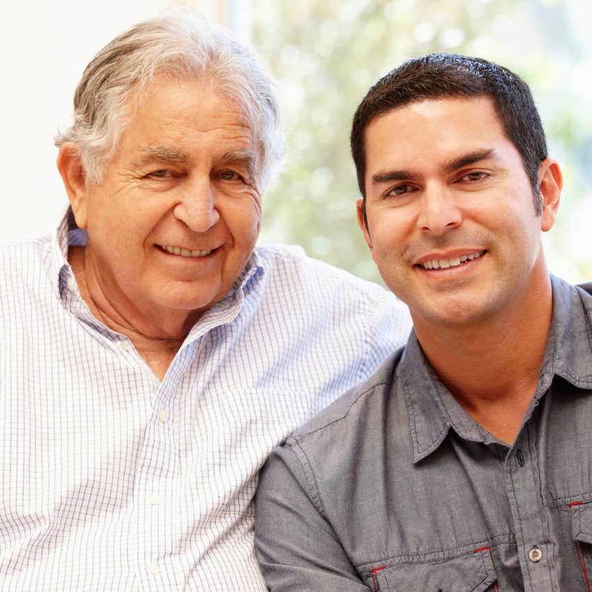 good man telling his son he is proud of him