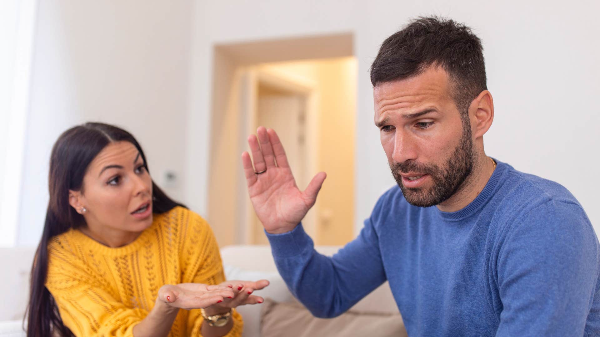 man pushing boundaries with his wife
