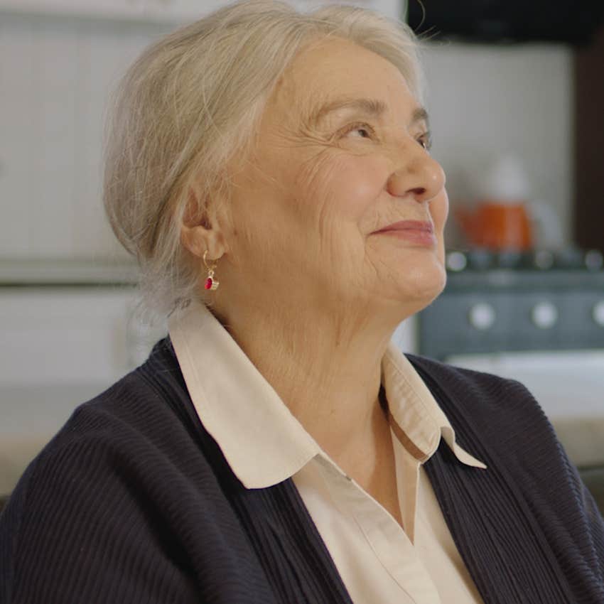 lonely older woman showing up early to her adult child's home