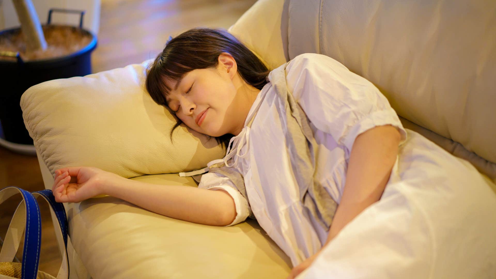 if your wife has these habits she probably needs a serious break she falls asleep on the couch