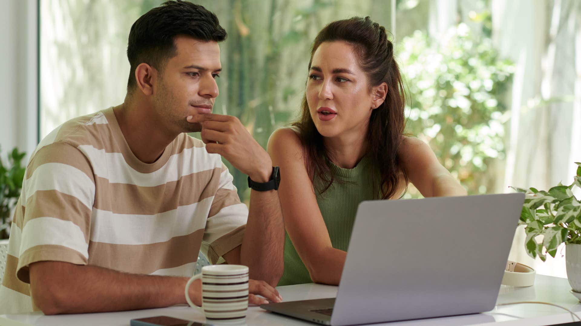 rude wife saying you always hear what you want to her partner