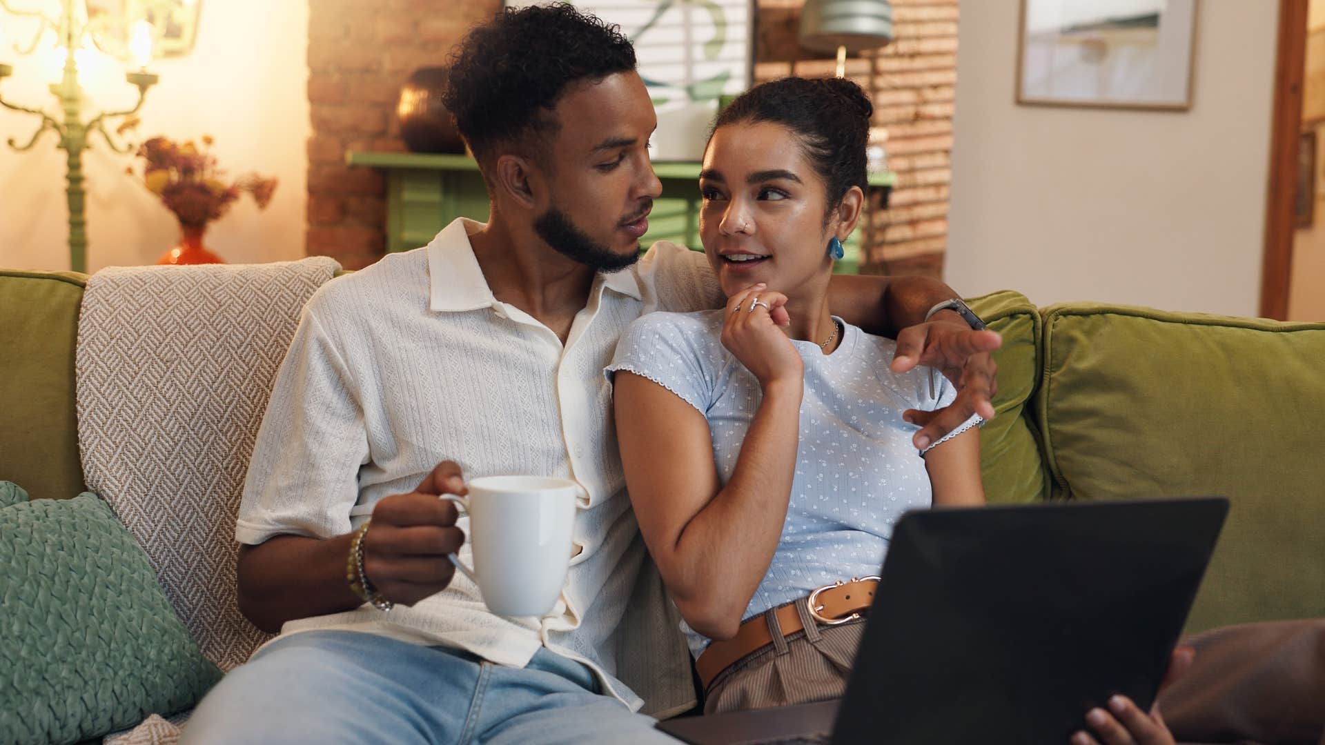 wife asking husband for help on computer