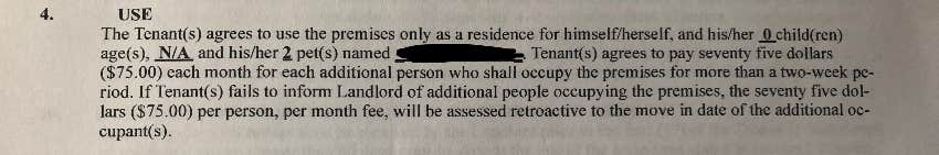 landlord charge more rent newborn lease
