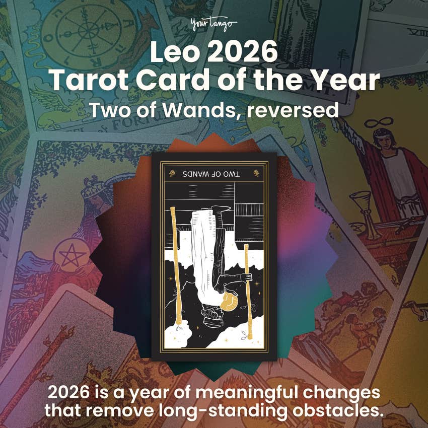 leo 2026 tarot card two wands reversed
