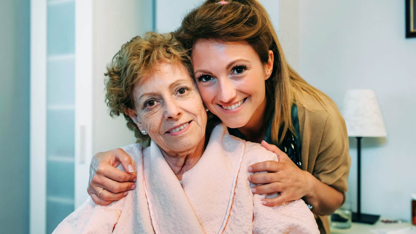 Gentle compassionate person visiting someone in their final days showing the life-affirming lessons a death doula learns while caring for the dying.