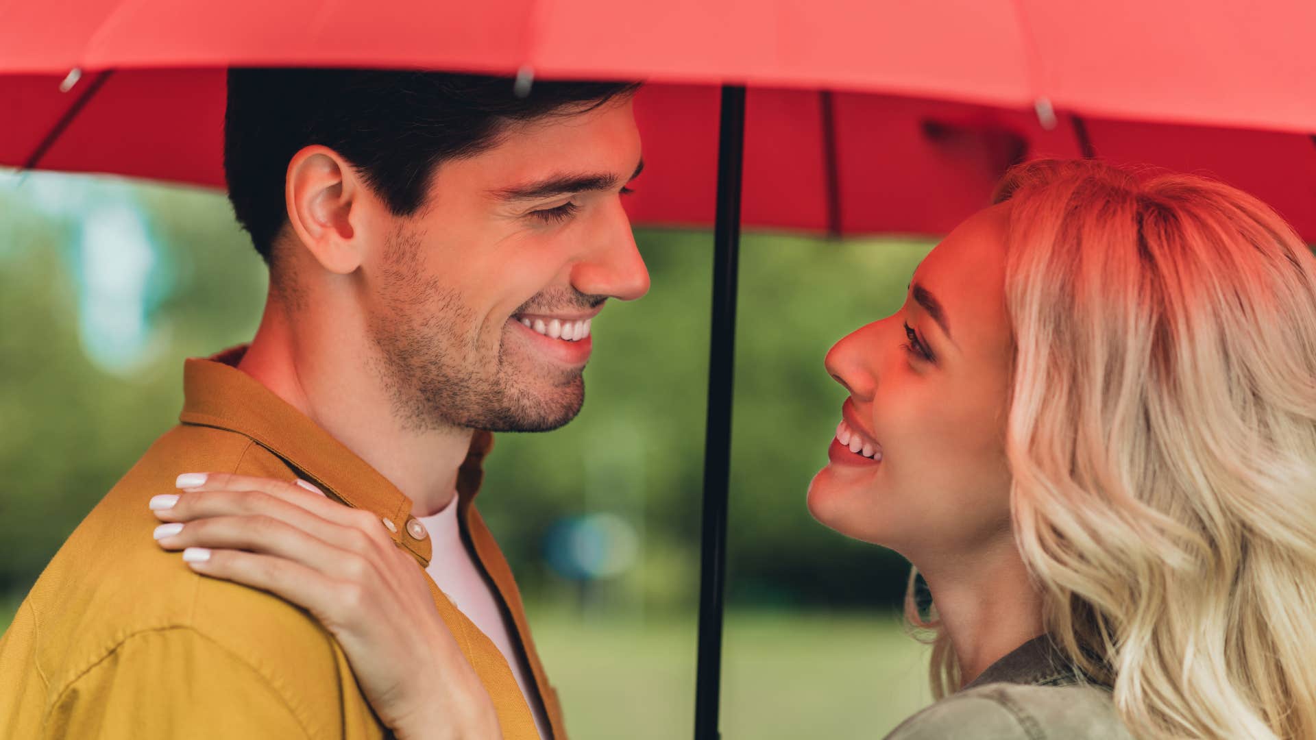 woman who is funding man's comfort as he's extremely charming