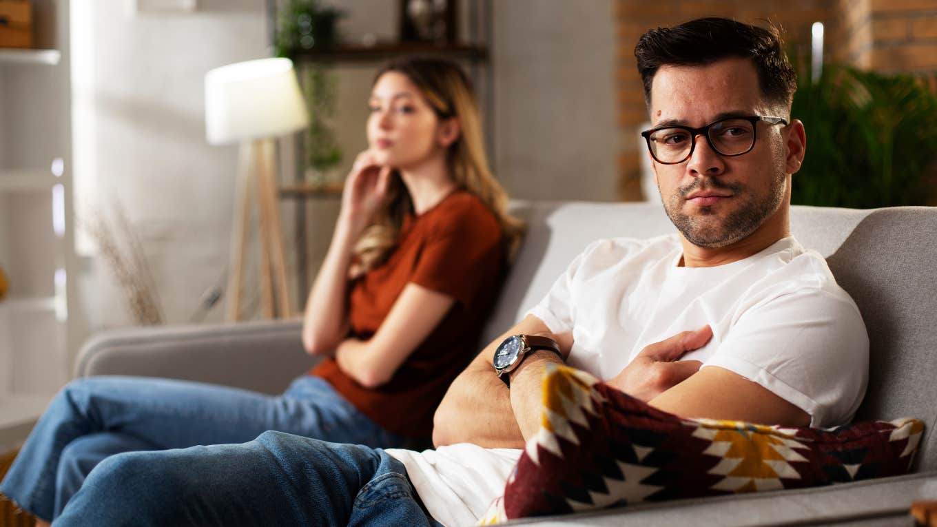 man thinking he married the wrong person turned away from wife