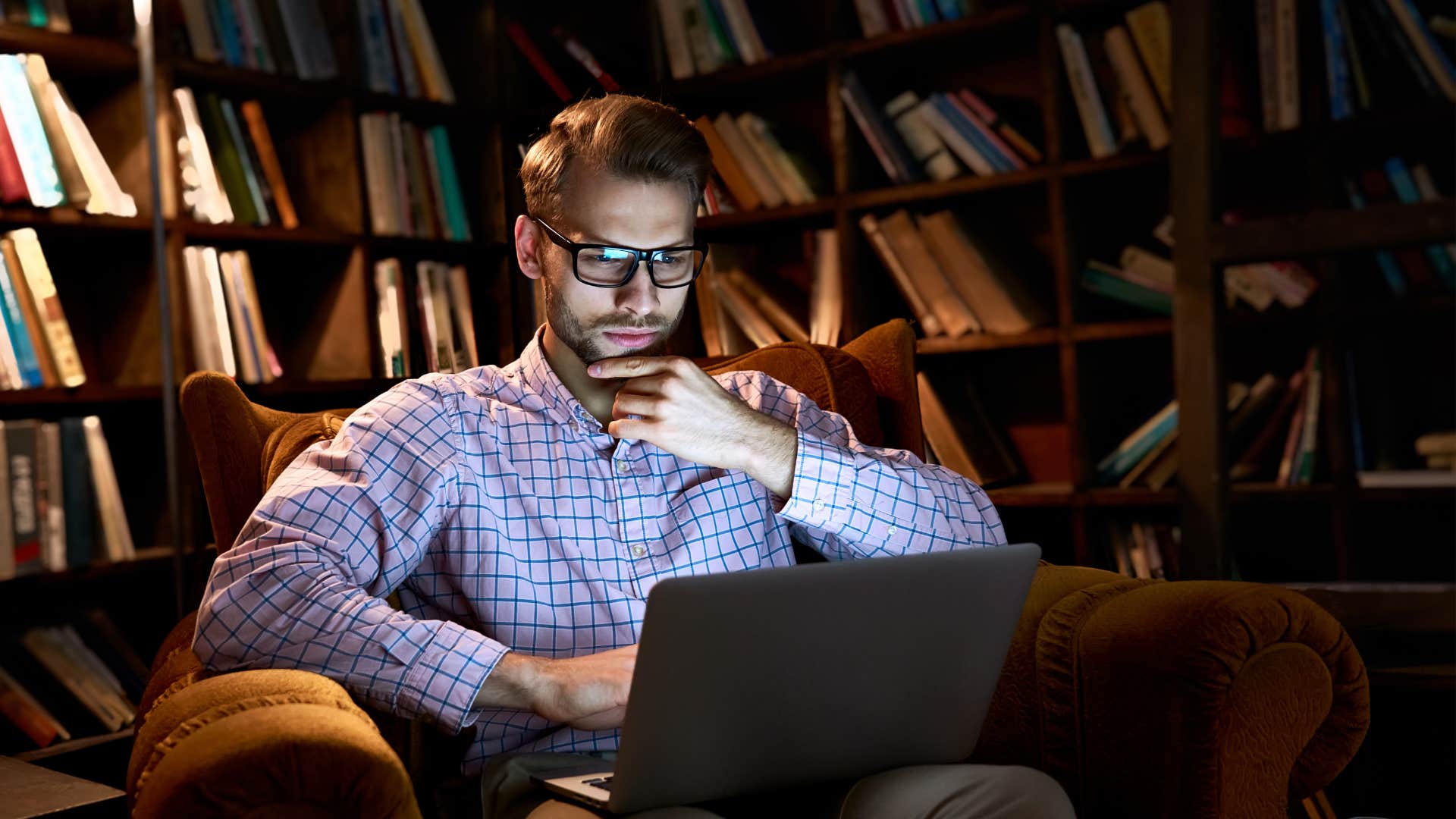 man with the unhappy evening habit of work