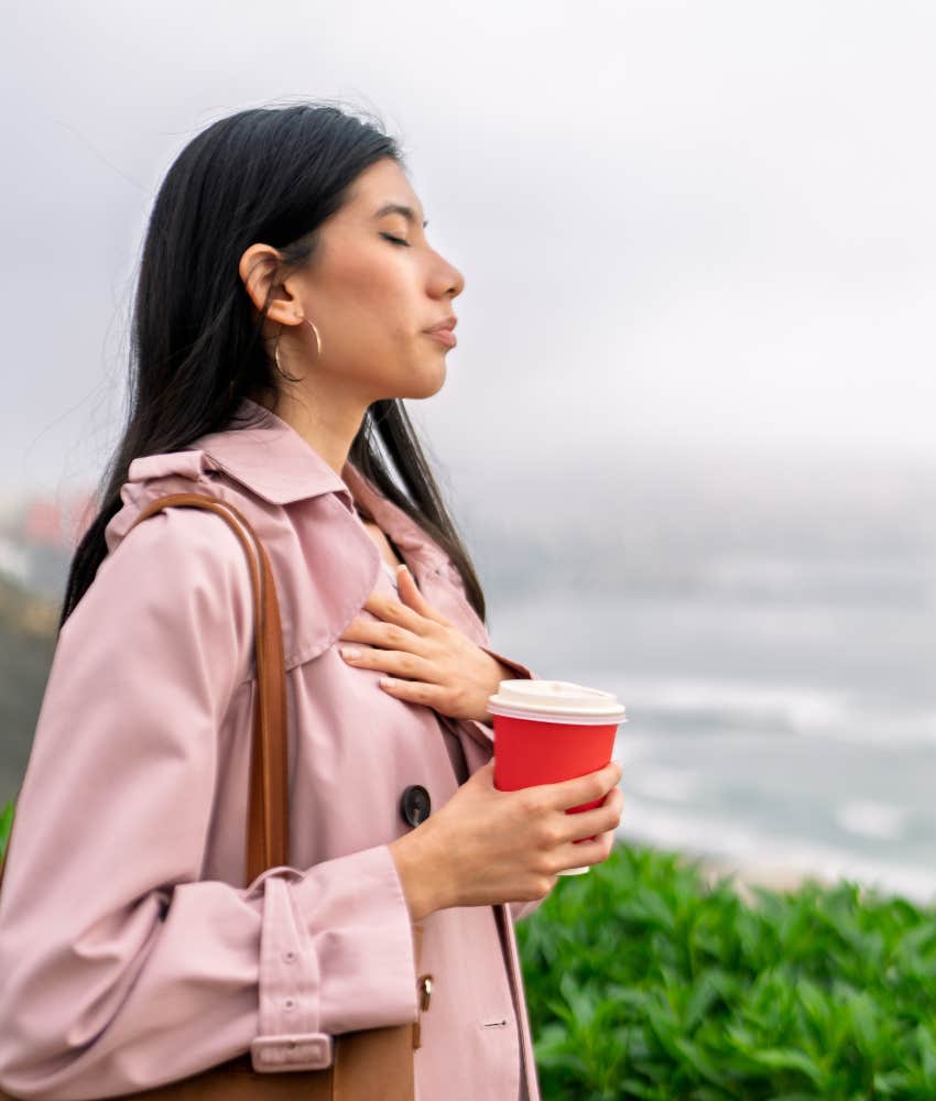 Woman practicing microdose of mindfulness