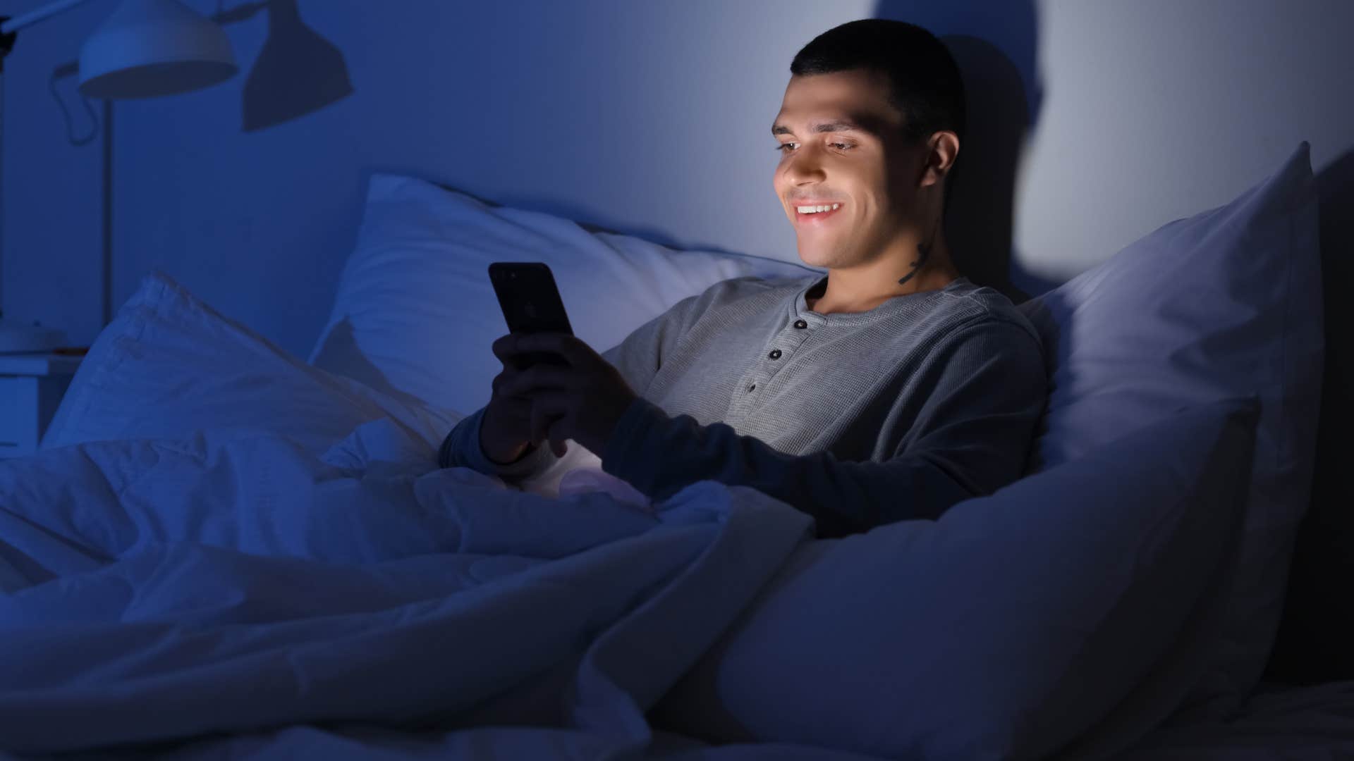 man who will never be someone's person as he texts late at night