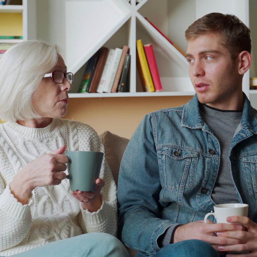 mom talking to daughter's boyfriend about proposal right before he insulted her son