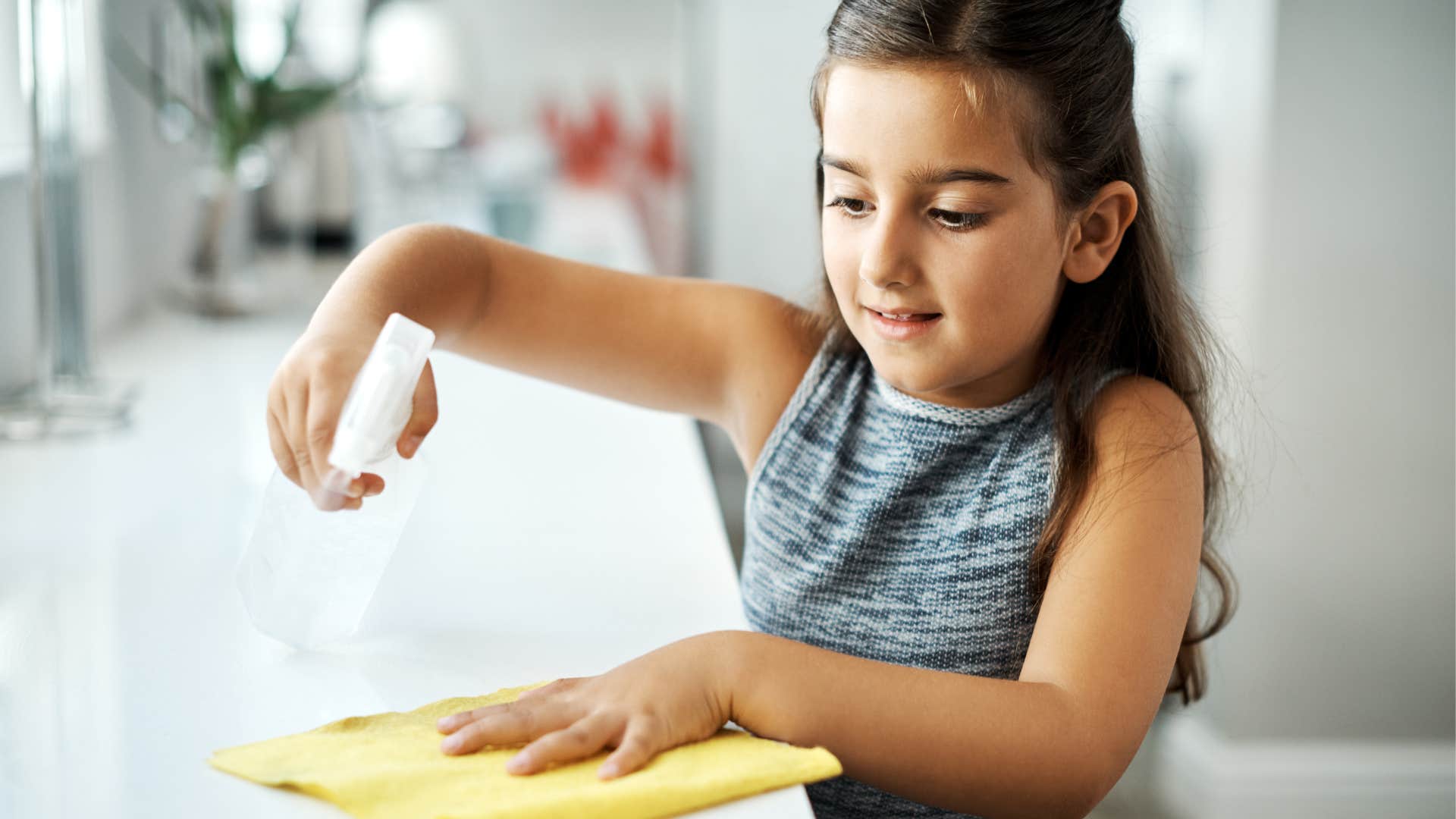 Little girl with parents who're assigning chores without an allowance.