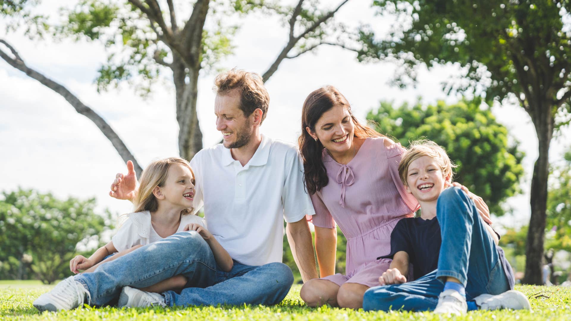 family who went outside together because they were bored