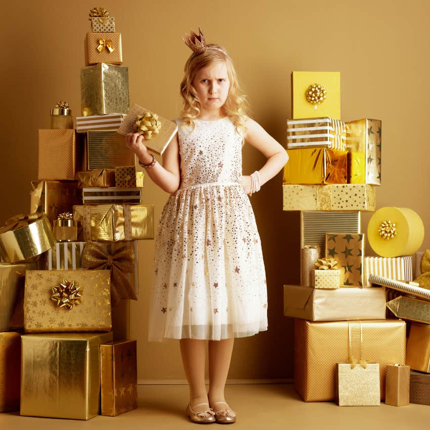 Spoiled little girl whose parents wish they raised differently because now she's a jerk