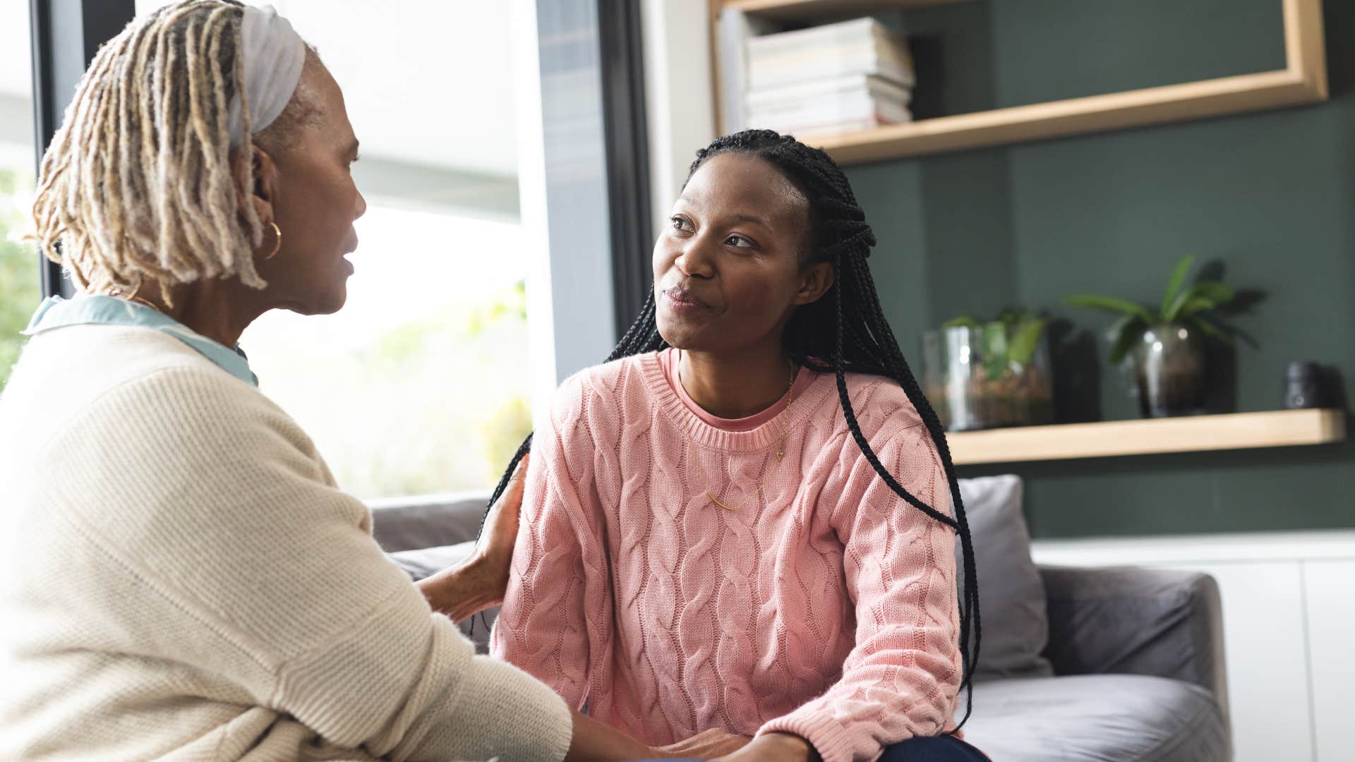 mother saying you wouldn't be here if it wasn't for me to her adult daughter