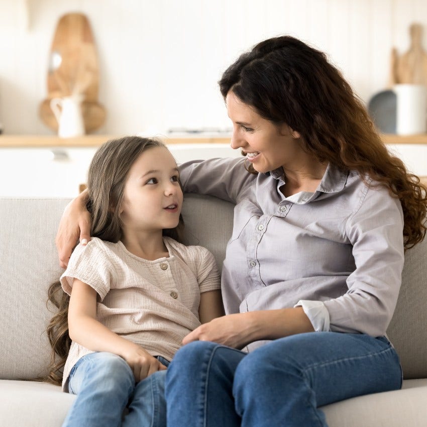 woman who raises her kids who openly talks about her feelings as she holds her accountable for managing her emotions