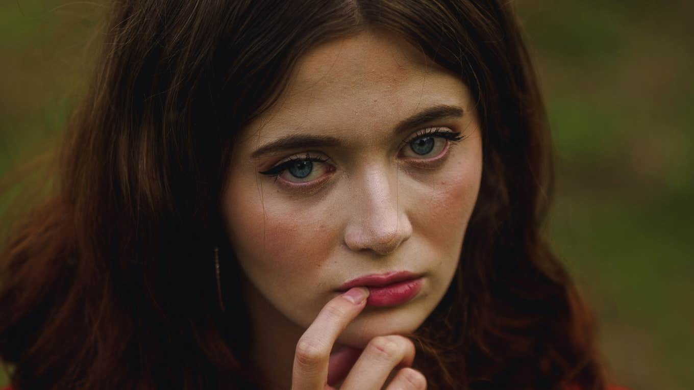 Woman has highly anxious mind.