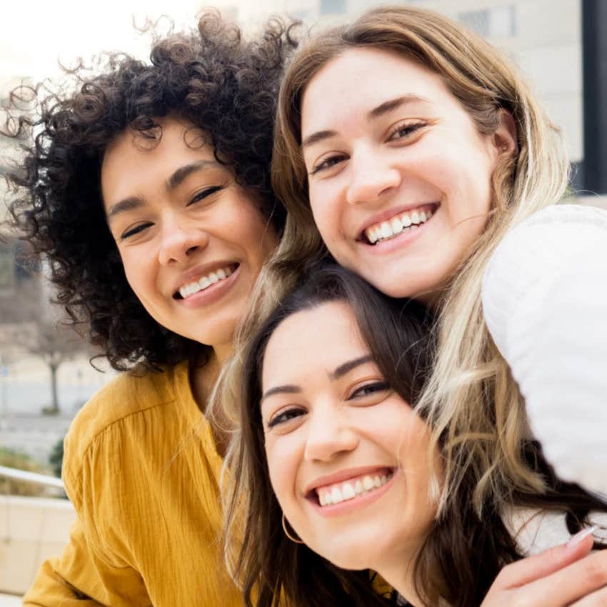 Three friends in a low-key setting who don't need booze to be social