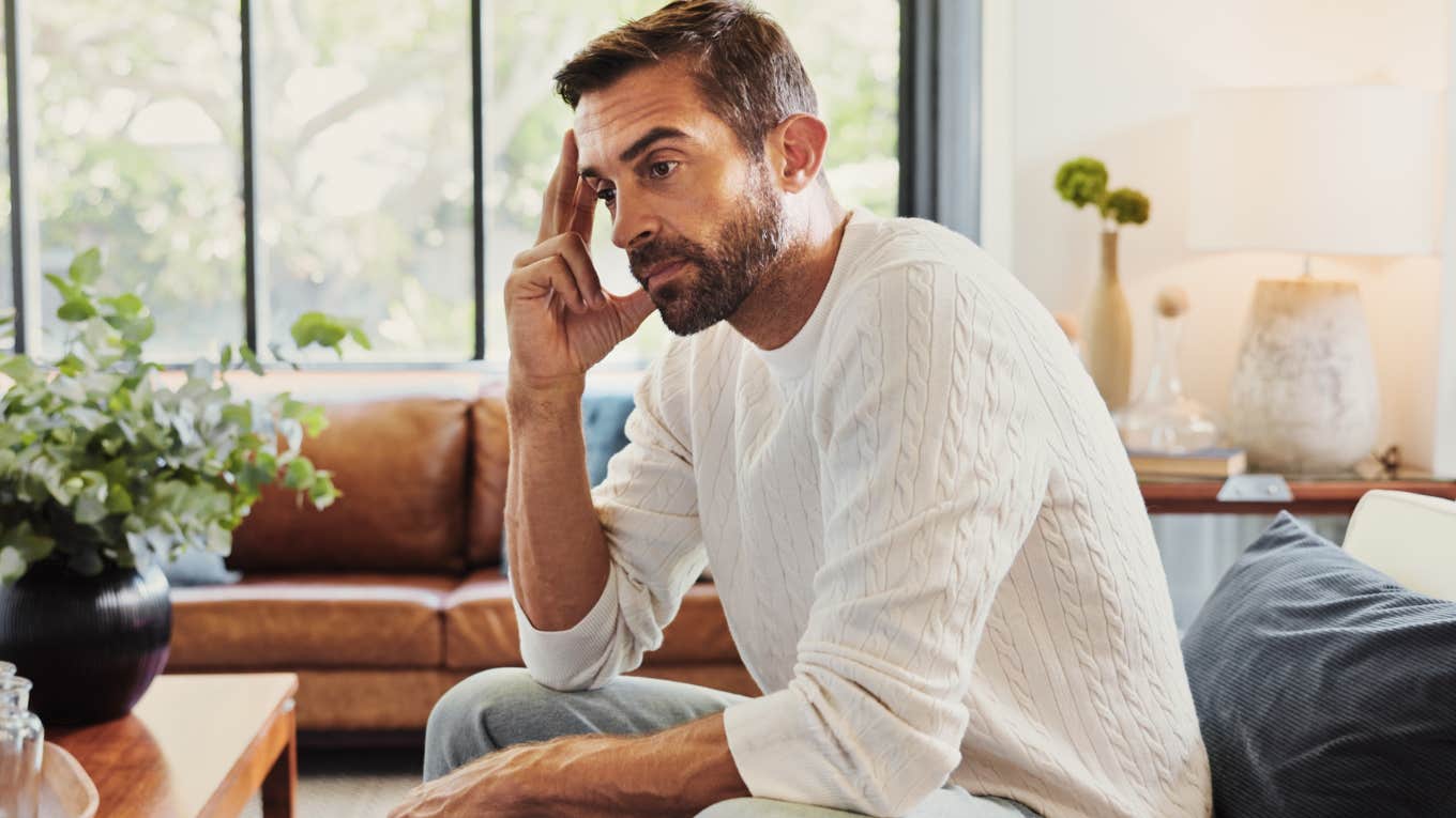 frugal man having regrets about how hes lived his life