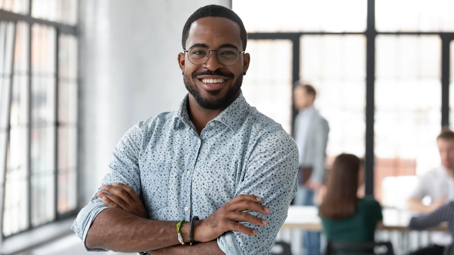 man crossing arms confidently as he believes that privacy matters