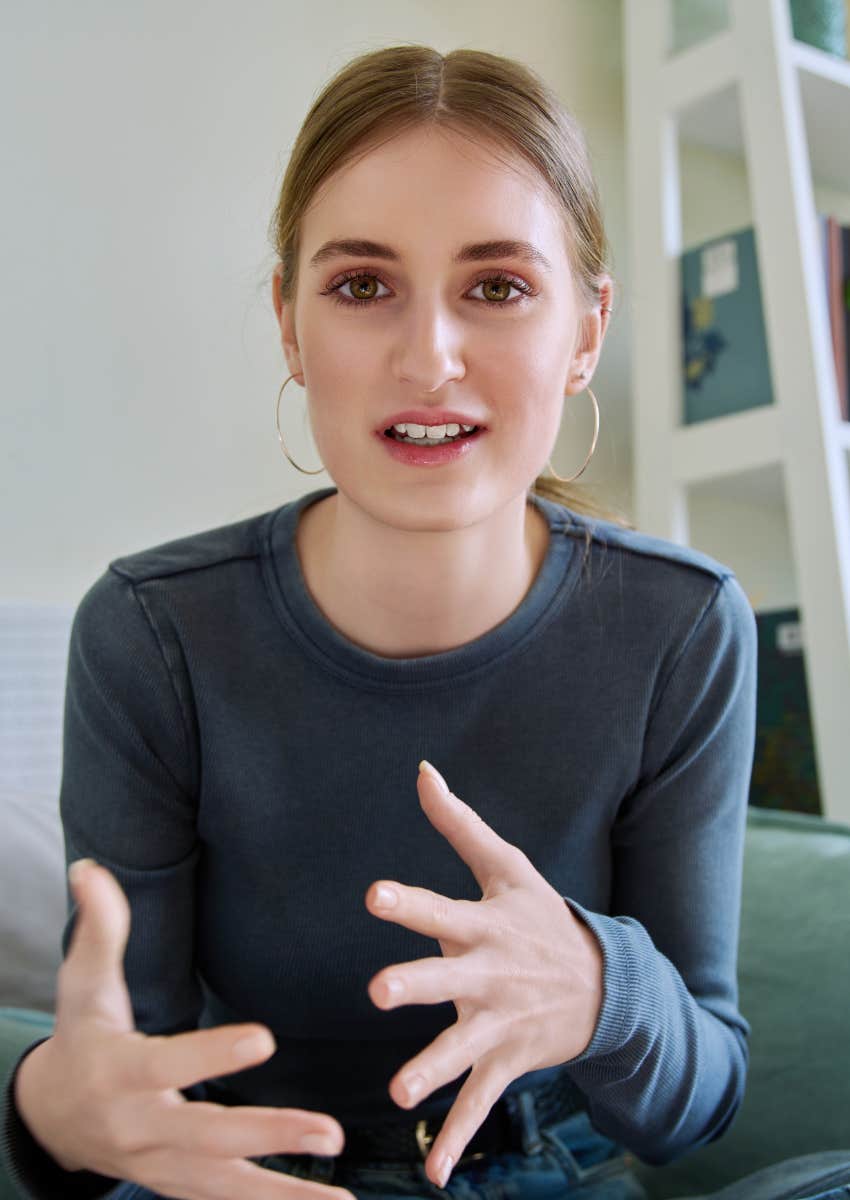 woman talking with her hands