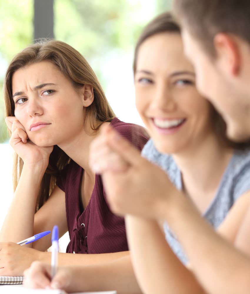 He flirts with partner's friend