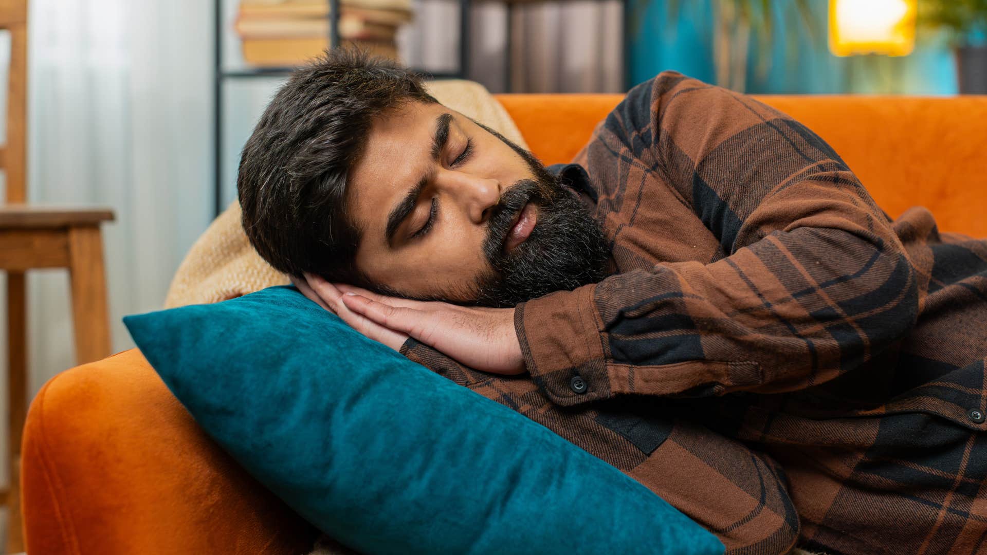 man napping from being aligned with his energy