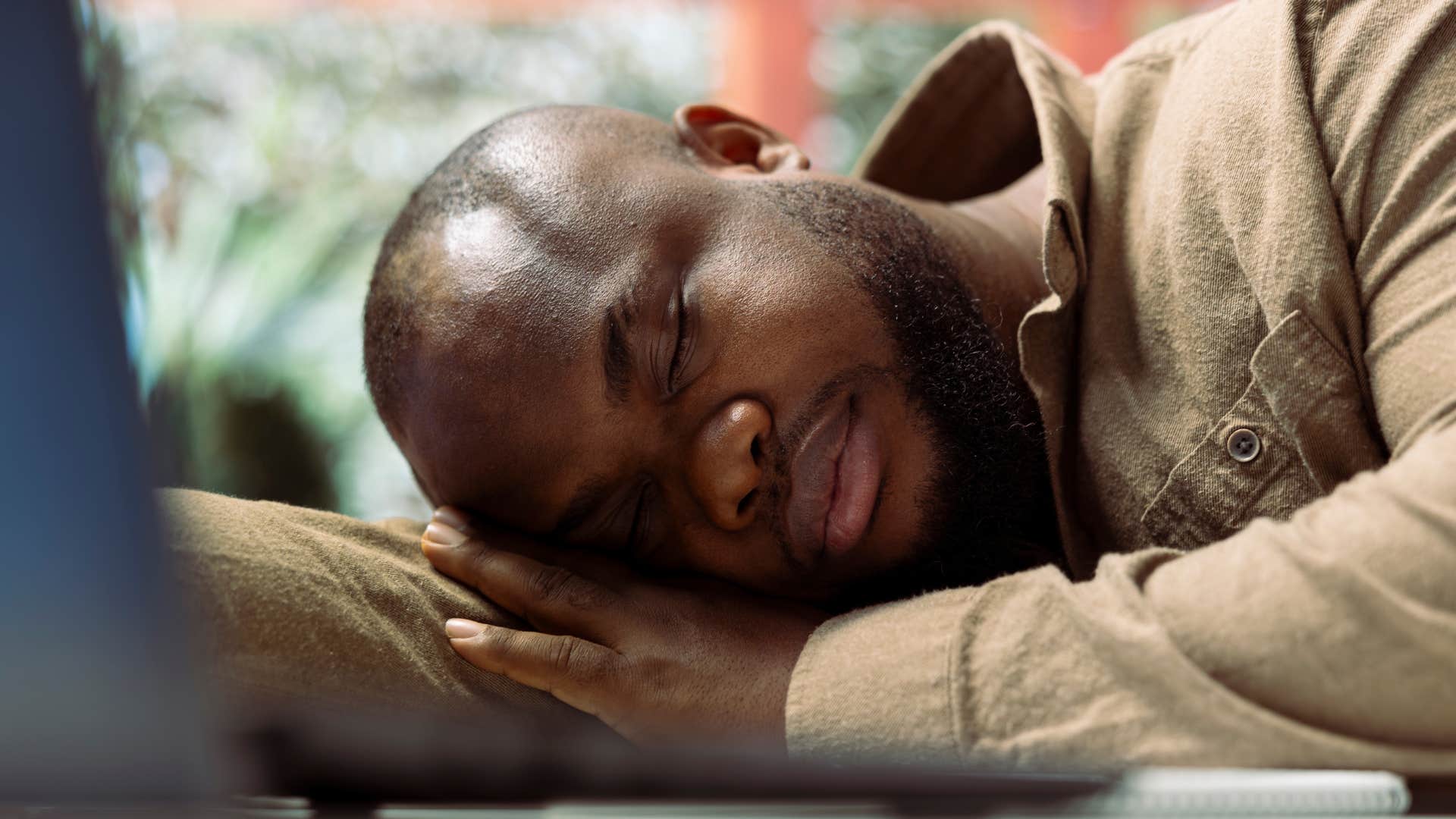 intuitive introverted man napping at home