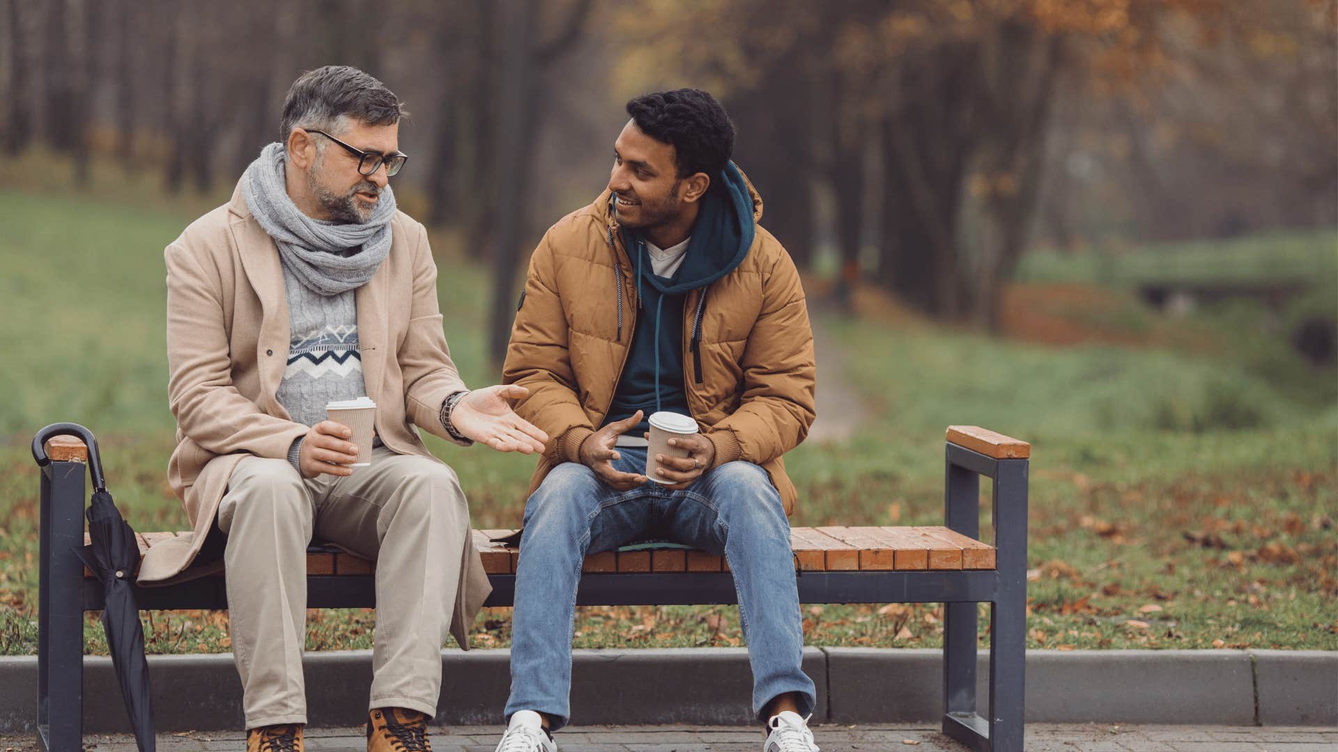 man with actual class asking a friend if he may ask them something