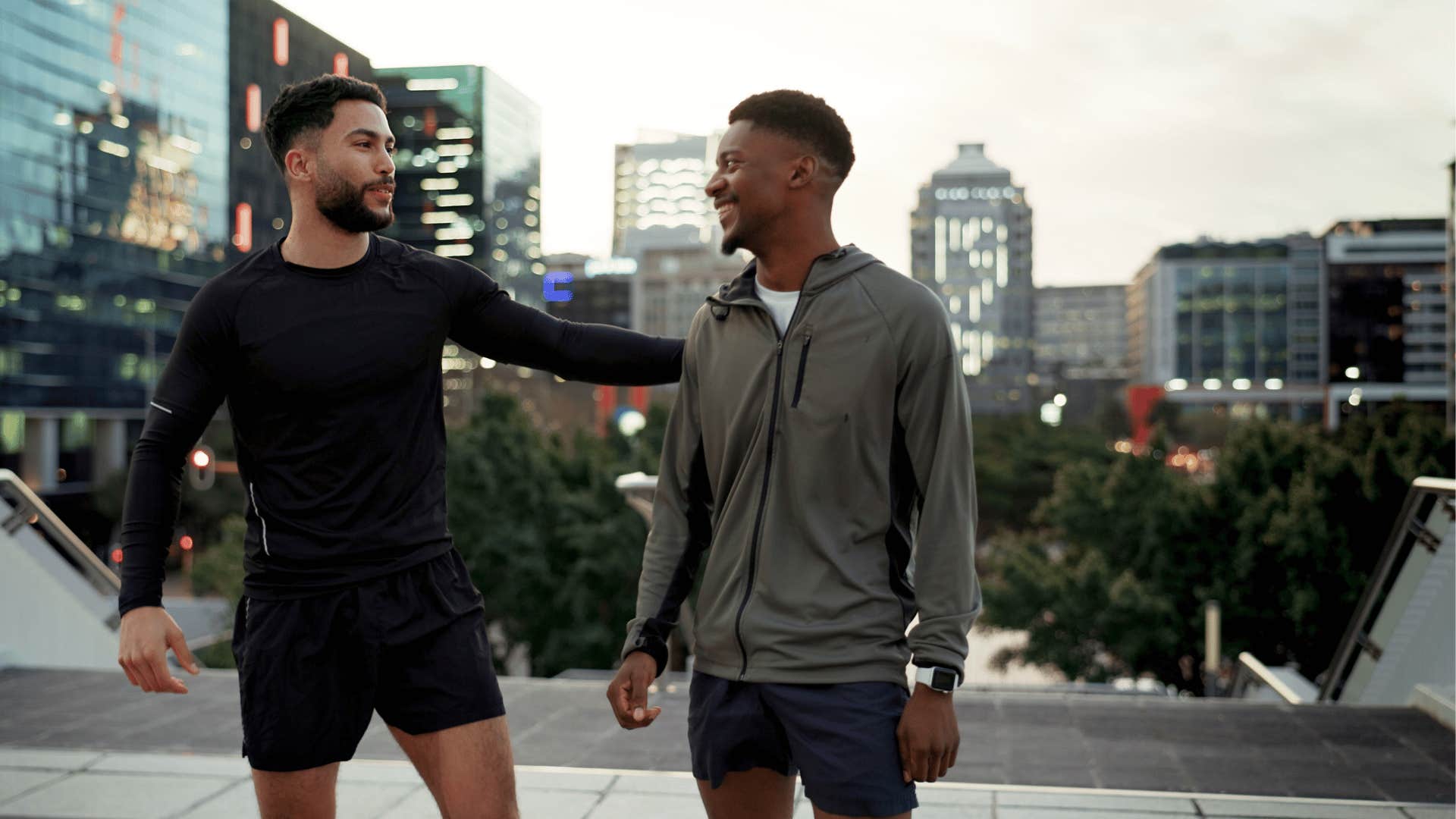 man with actual class asking a friend if they've picked up any new hobbies recently