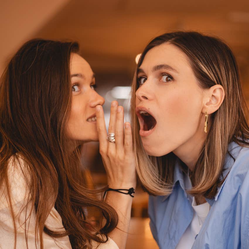 two friends gossiping seeking out drama