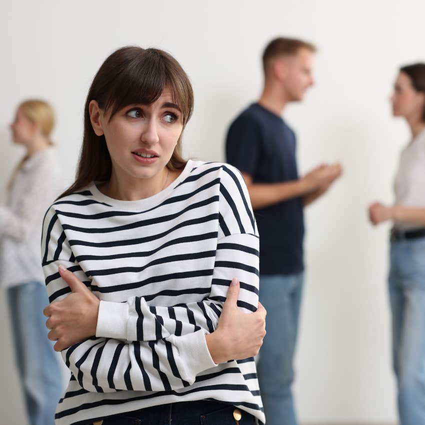 woman with a highly anxious mind that thinks everyone is judging her