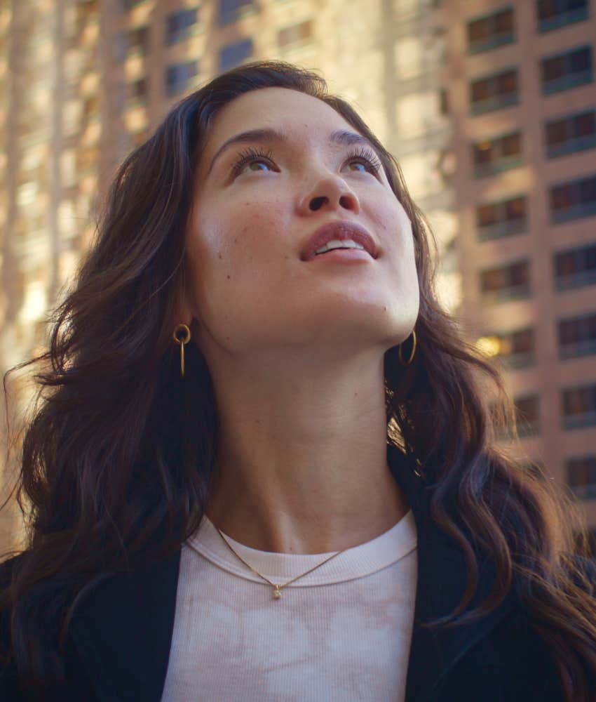 Awe struck person takes time to observe showing how introverted minds see the world