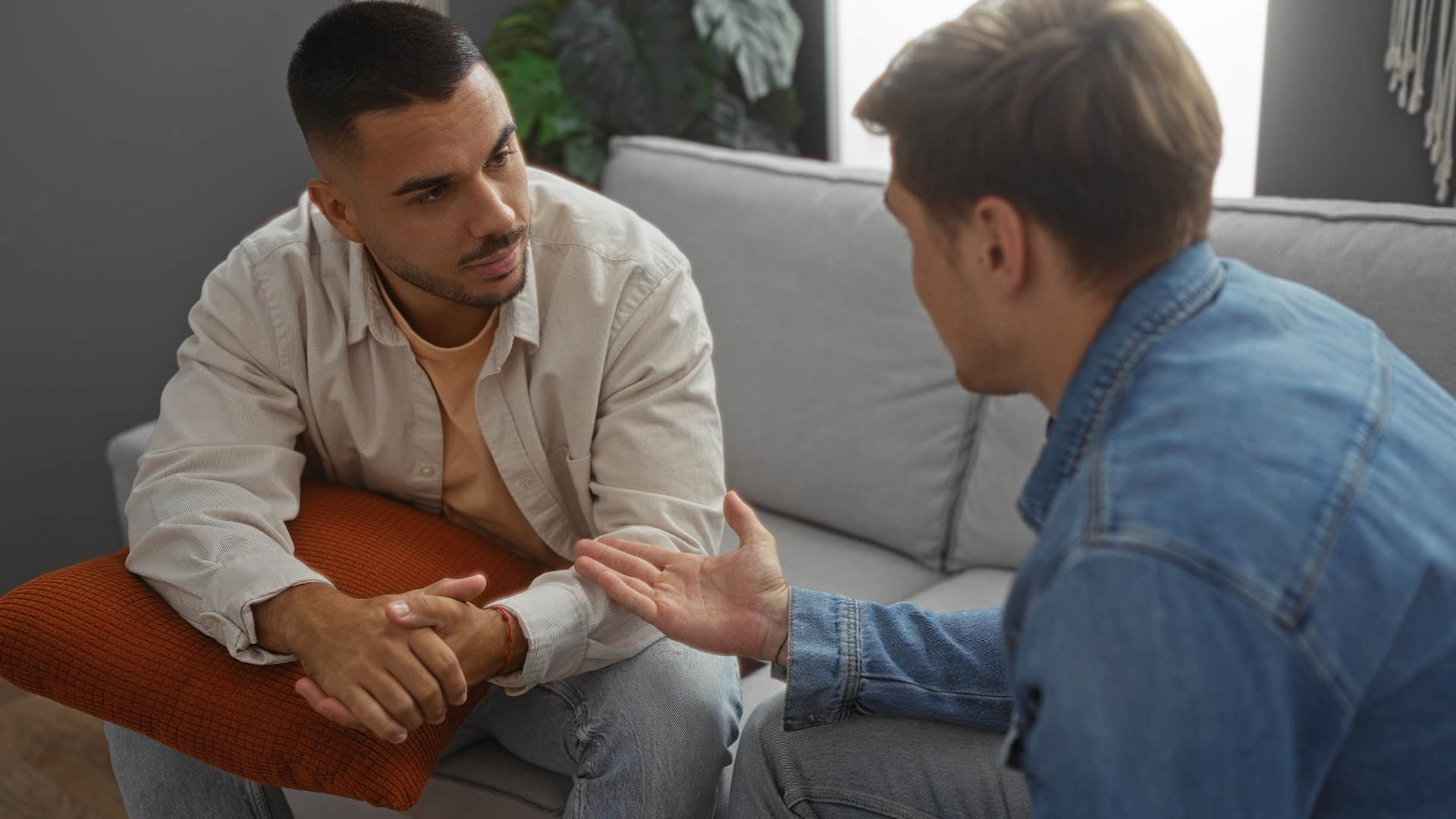 Man saying it's not that simple to his friend