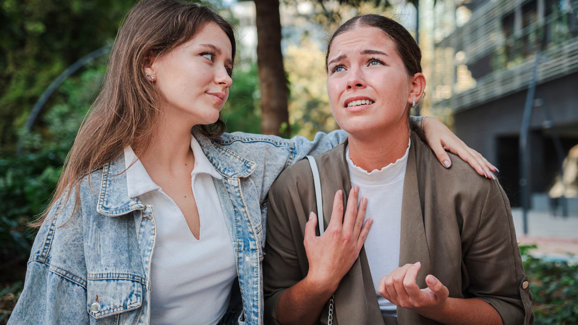 woman with sociopathic tendencies who blends in well as she makes woman feel sorry for her